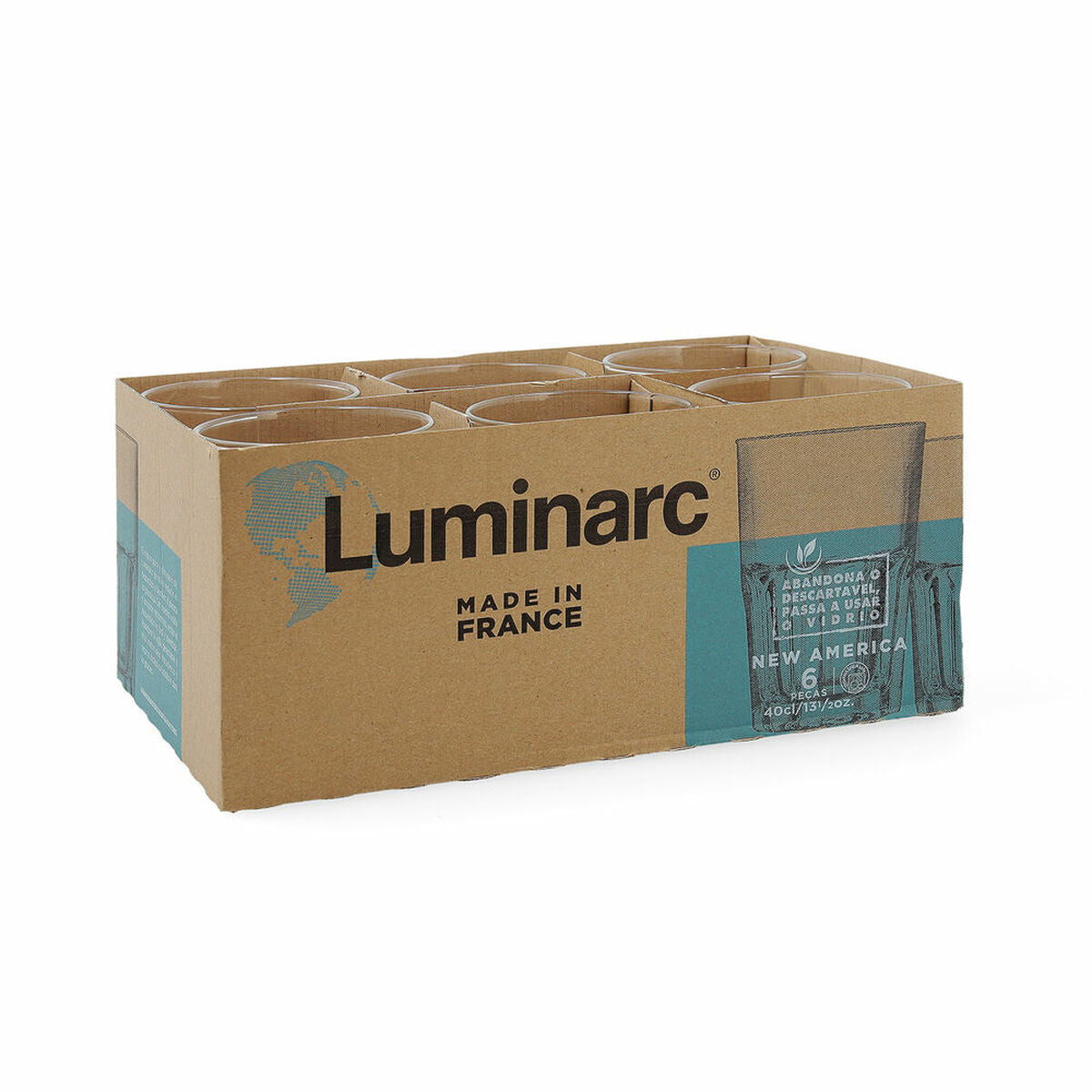 Glas Luminarc New America Pav Transparant Glas 400 ml (6 Stuks) (Pack 6x)