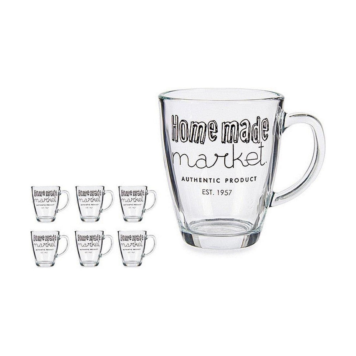 Mok Market Transparant Glas (320 ml) (6 Stuks)