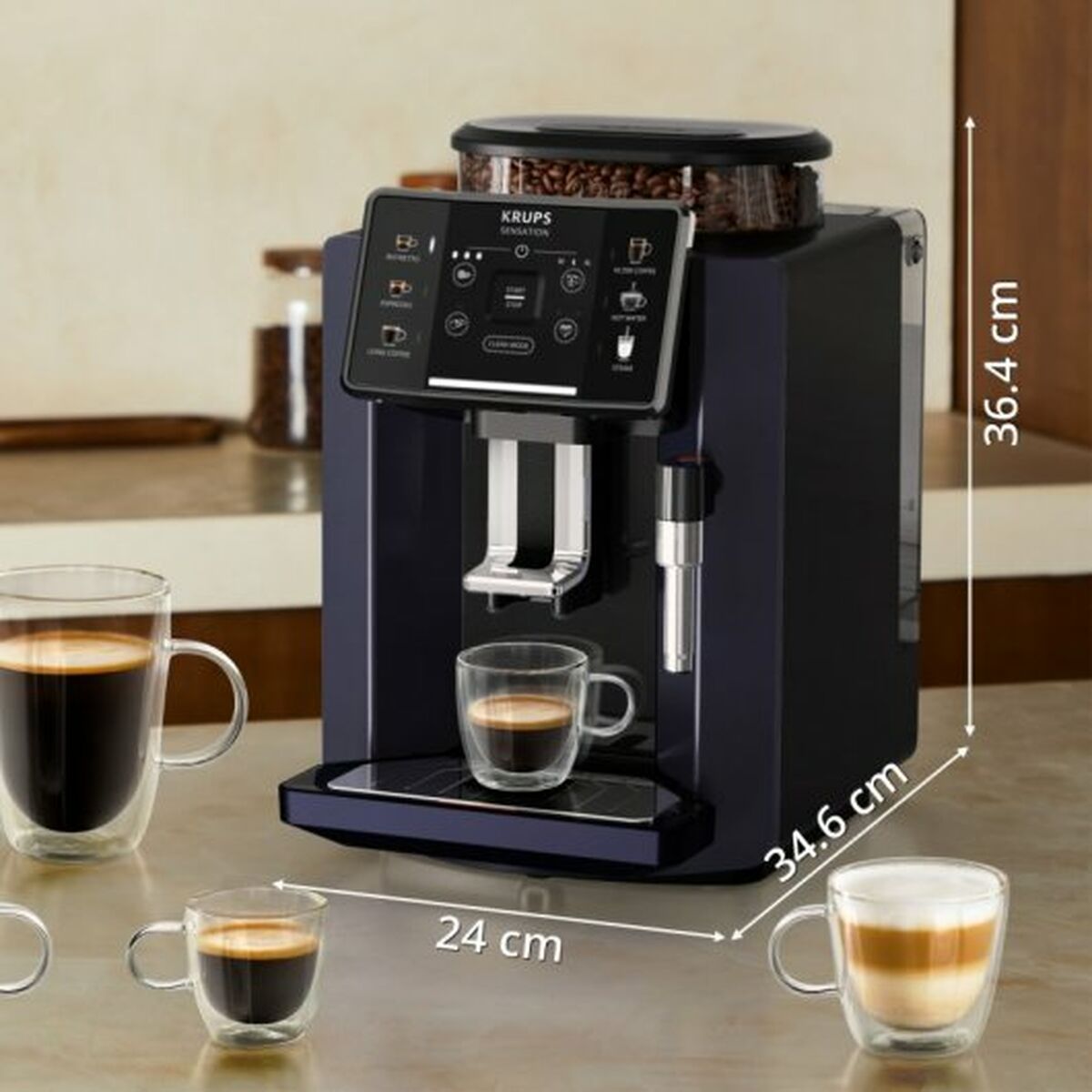 Superautomatisch koffiezetapparaat Krups Sensation C50 15 bar Zwart 1450 W