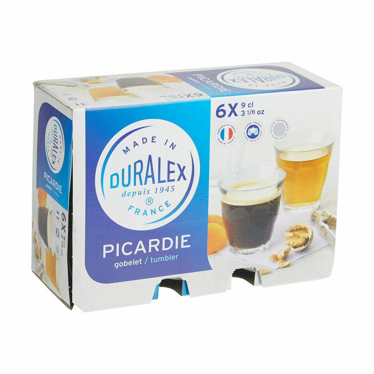 Glazenset Duralex Picardie Ø 6,5 x 6,7 cm 90 ml (6 Stuks)