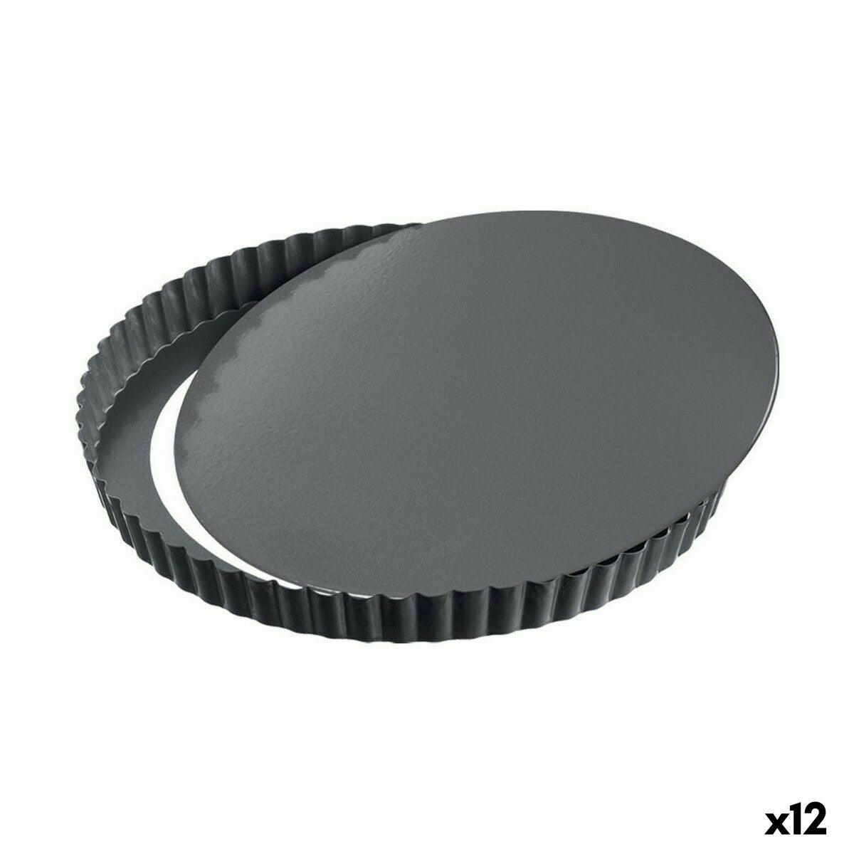 Springvorm Pan Quttin Zwart Koolstofstaal 32 x 2,8 cm (12 Stuks)