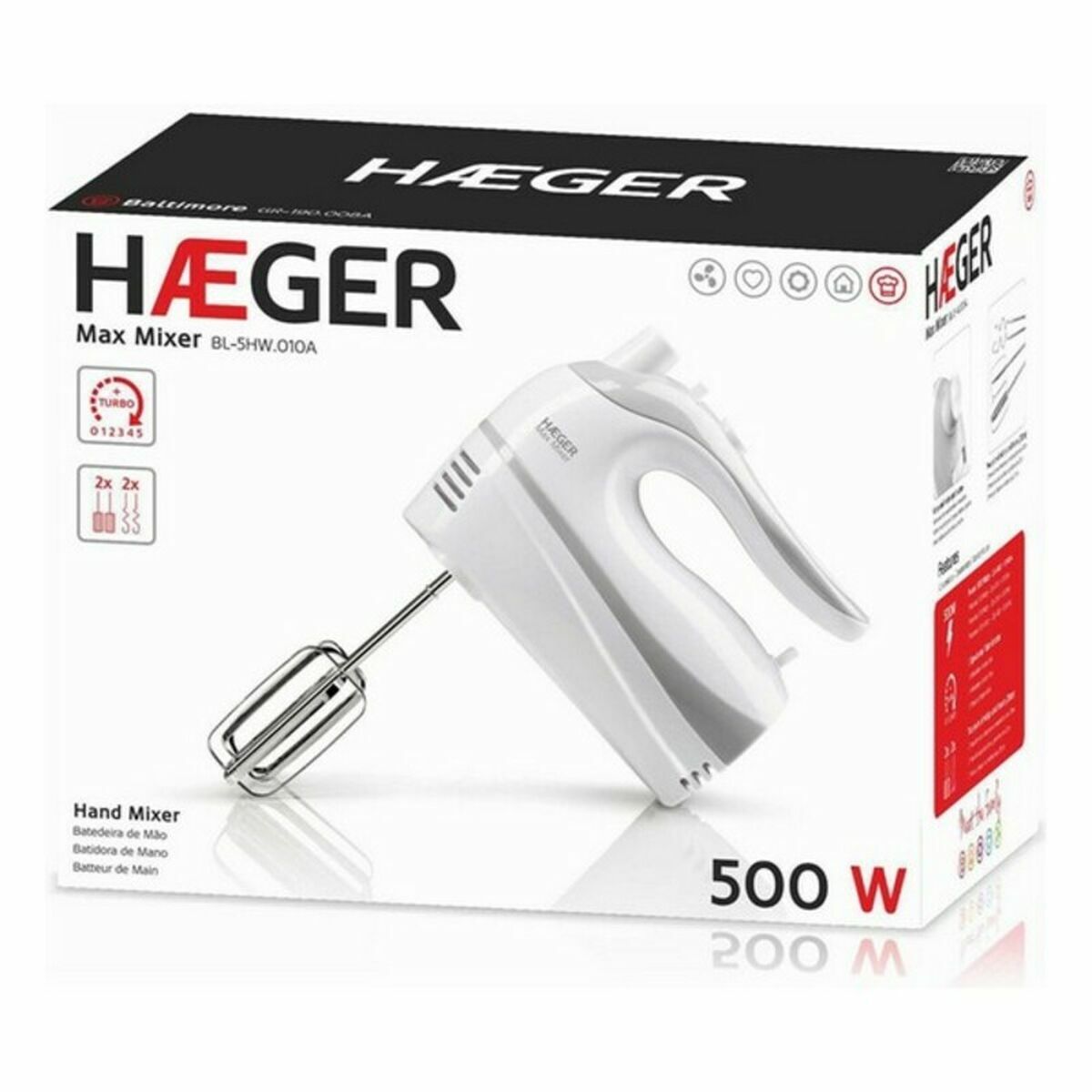 Blender en Deegmixer Haeger BL-5HW.011A 500 W