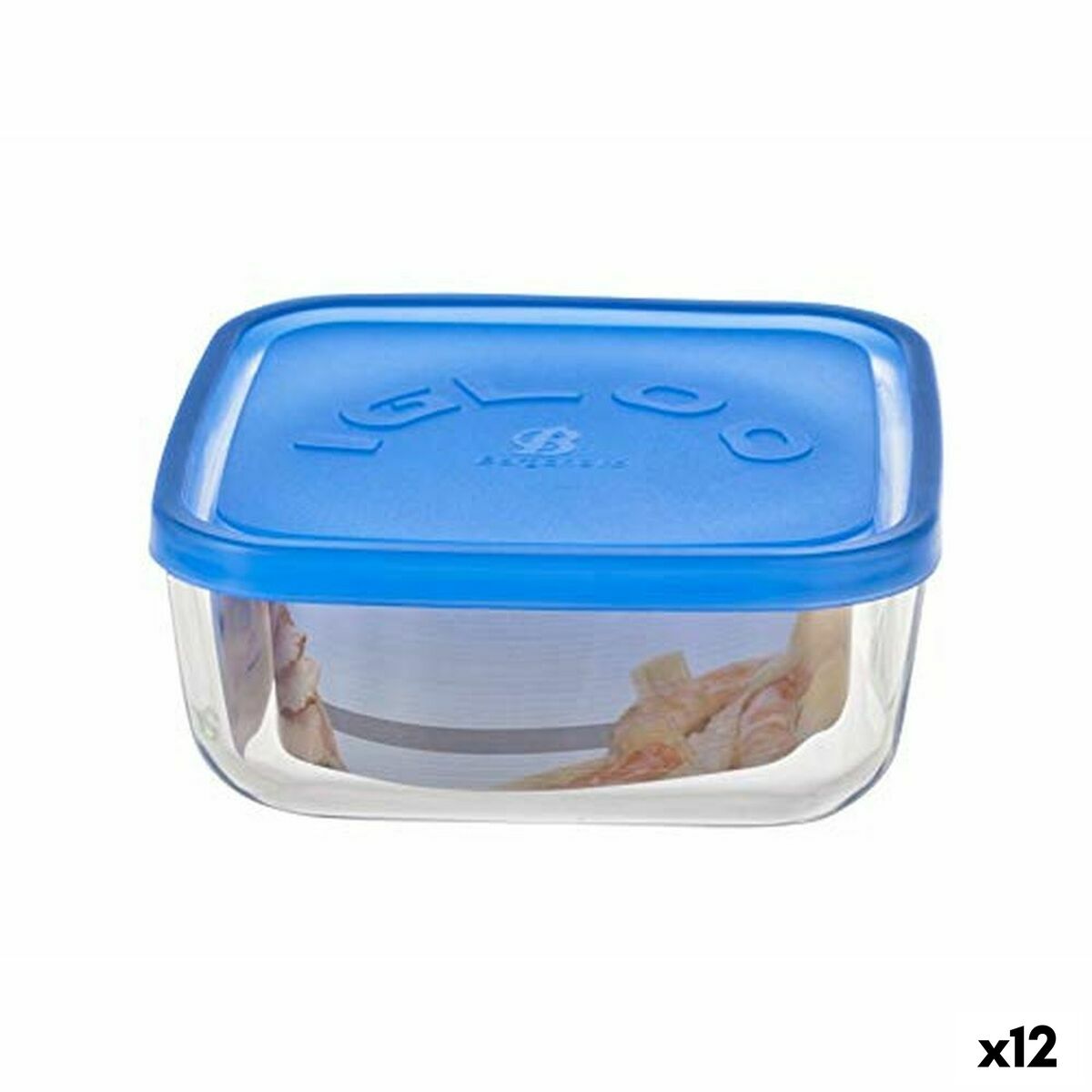Lunchbox Borgonovo 6277815 Blauw 960 ml 15 x 15 x 6,2 cm (12 Stuks) (Ø 15 cm)