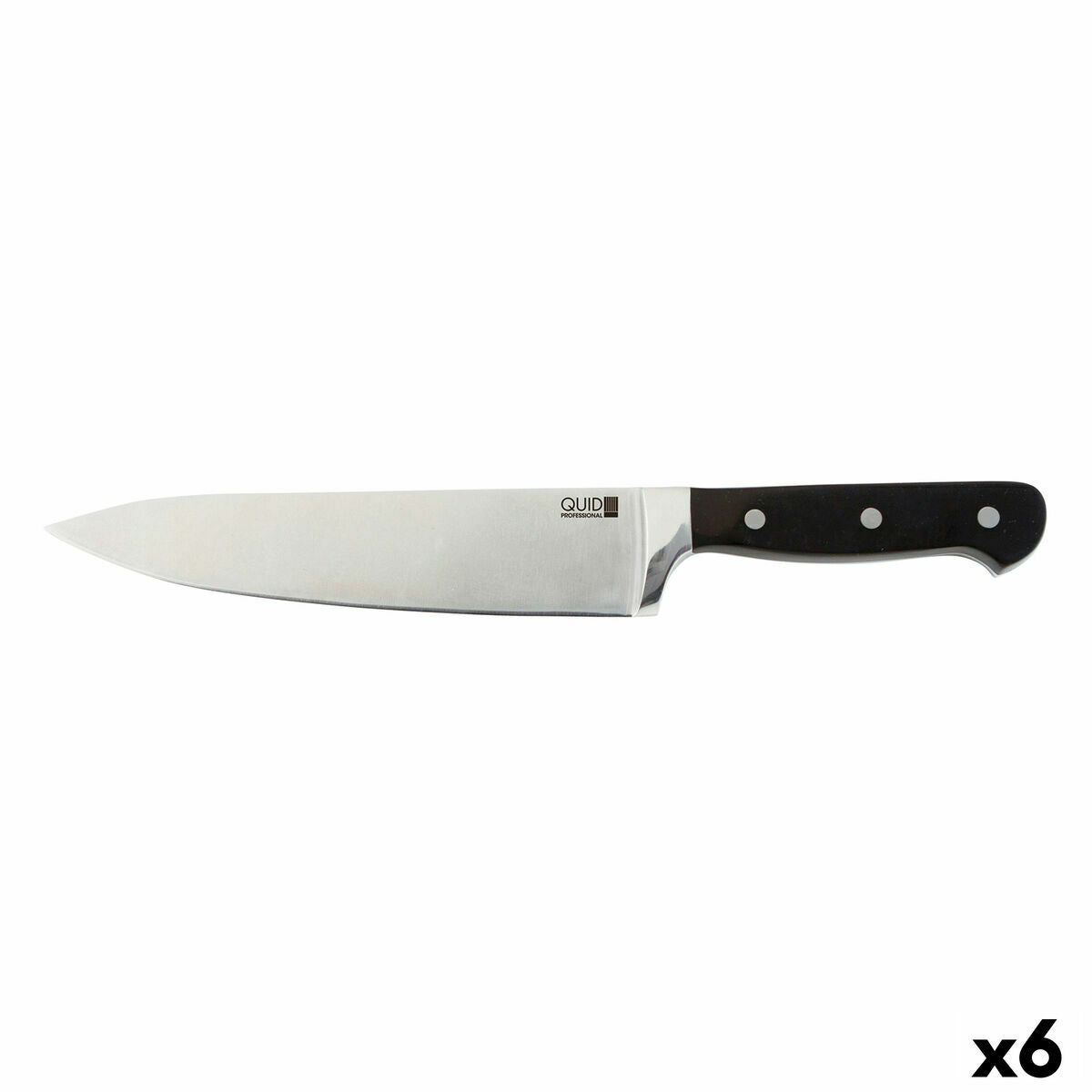 Koksmes Quid Professional Inox Chef Black Zwart Metaal 20 cm (Pack 6x)