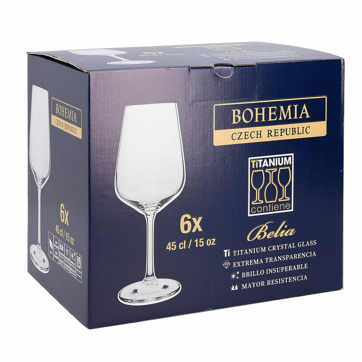 Wijnglas Belia Transparant 450 ml 6 Onderdelen