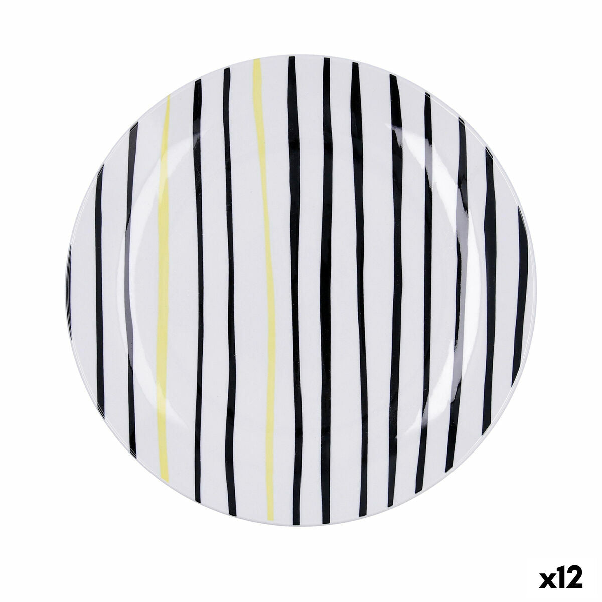 Eetbord Bidasoa Zigzag Multicolour Keramisch Ø 26,5 cm (12 Stuks)
