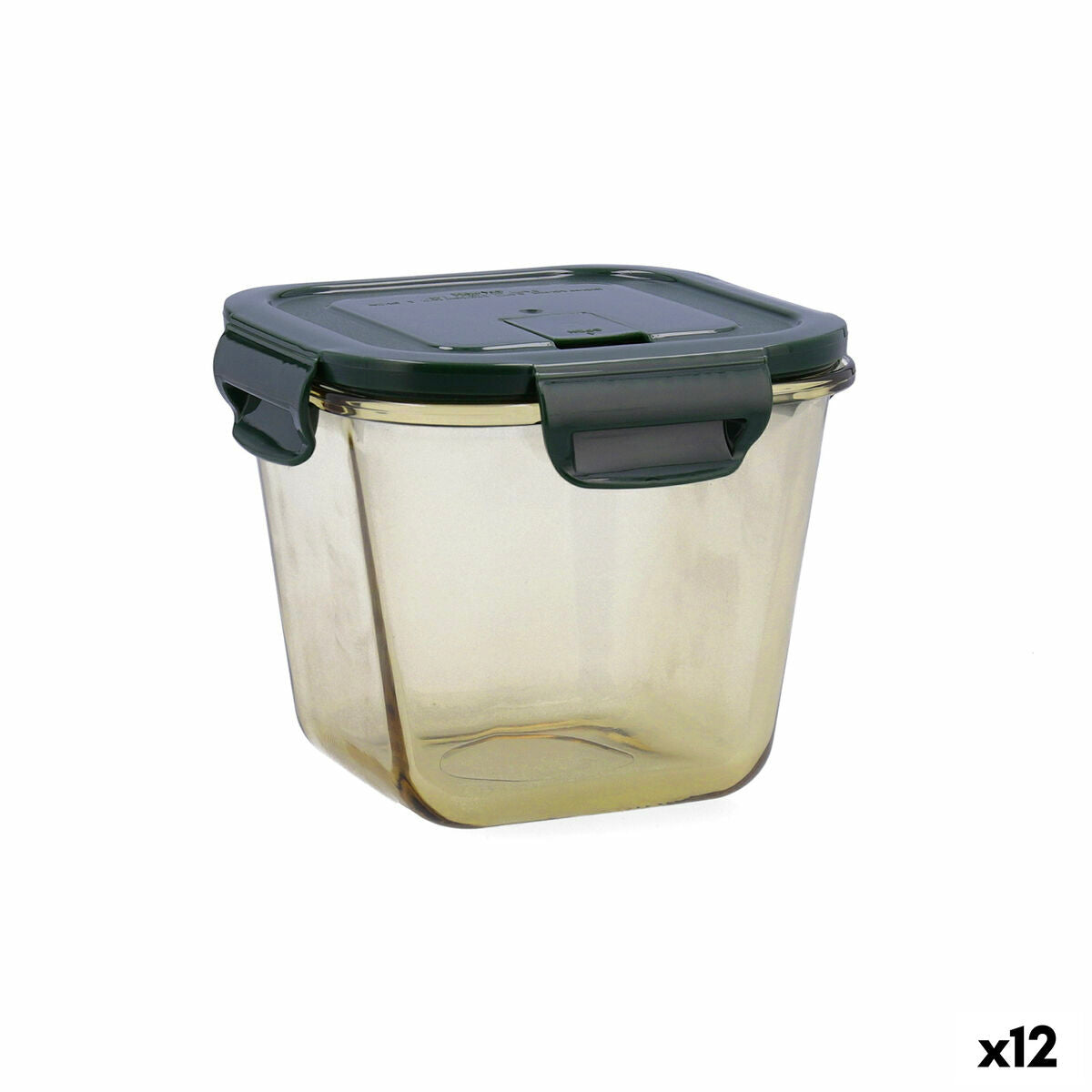 Hermetische Lunchtrommel Bidasoa Infinity Vierkant 900 ml Geel Glas (12 Stuks)