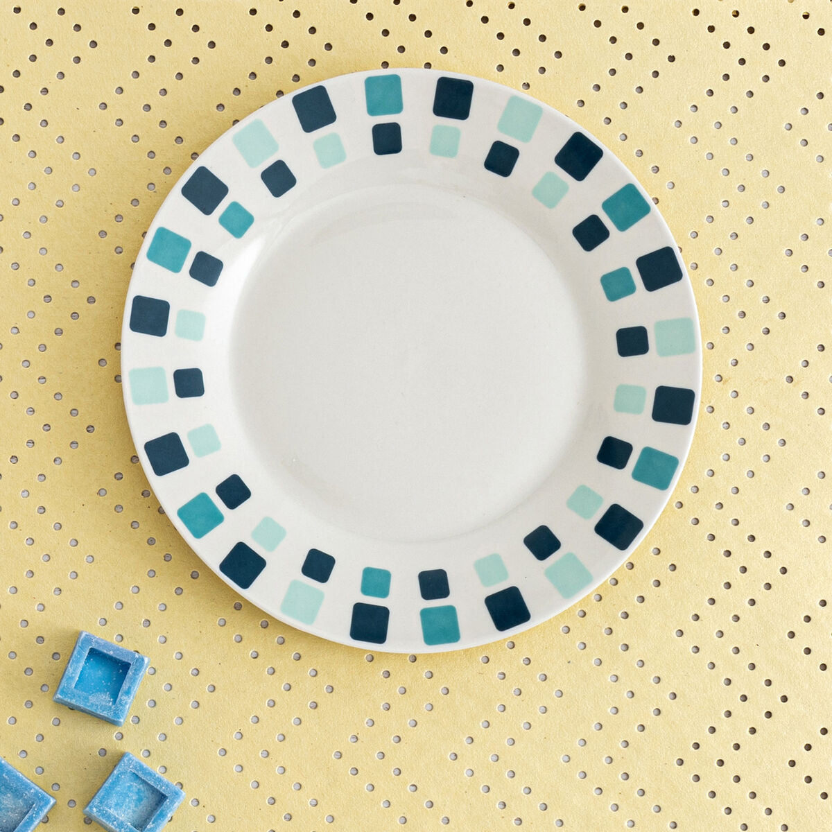 Dessertbord Quid Simetric Blauw Keramisch 19 cm Strips (12 Stuks)