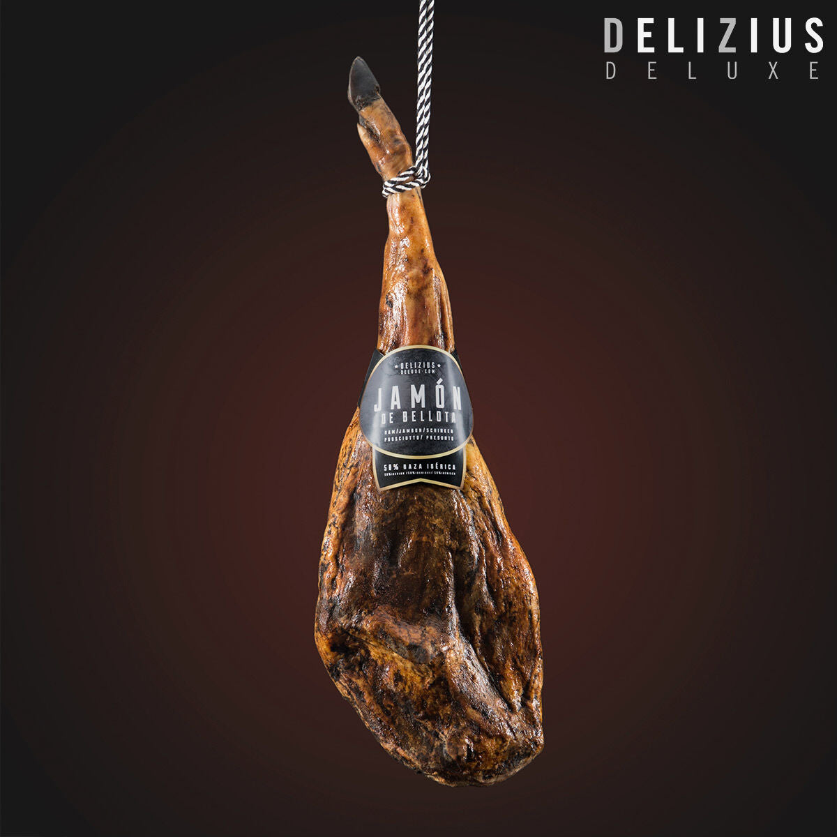 Iberische ham van met eikels gevoerde varkens Delizius Deluxe 9-9,5 Kg