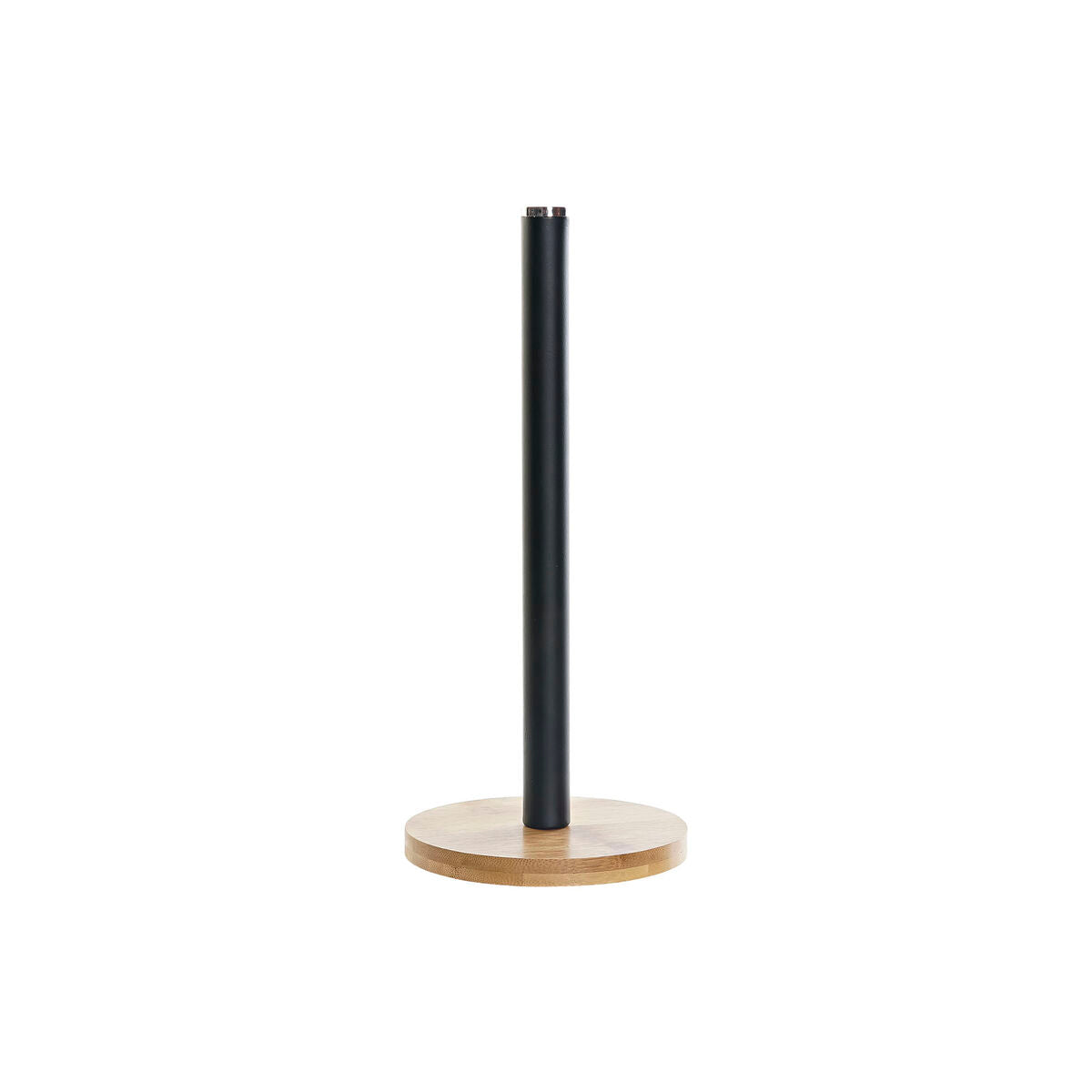 Houder voor keukenpapier DKD Home Decor Zwart Natuurlijk Bamboe Roestvrij staal 15 x 15 x 34 cm