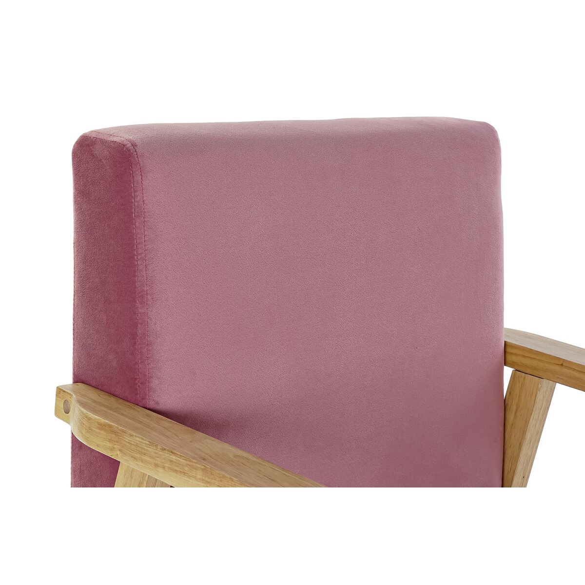 Armstoel DKD Home Decor Roze Polyester Hout MDF (61 x 63 x 77 cm)