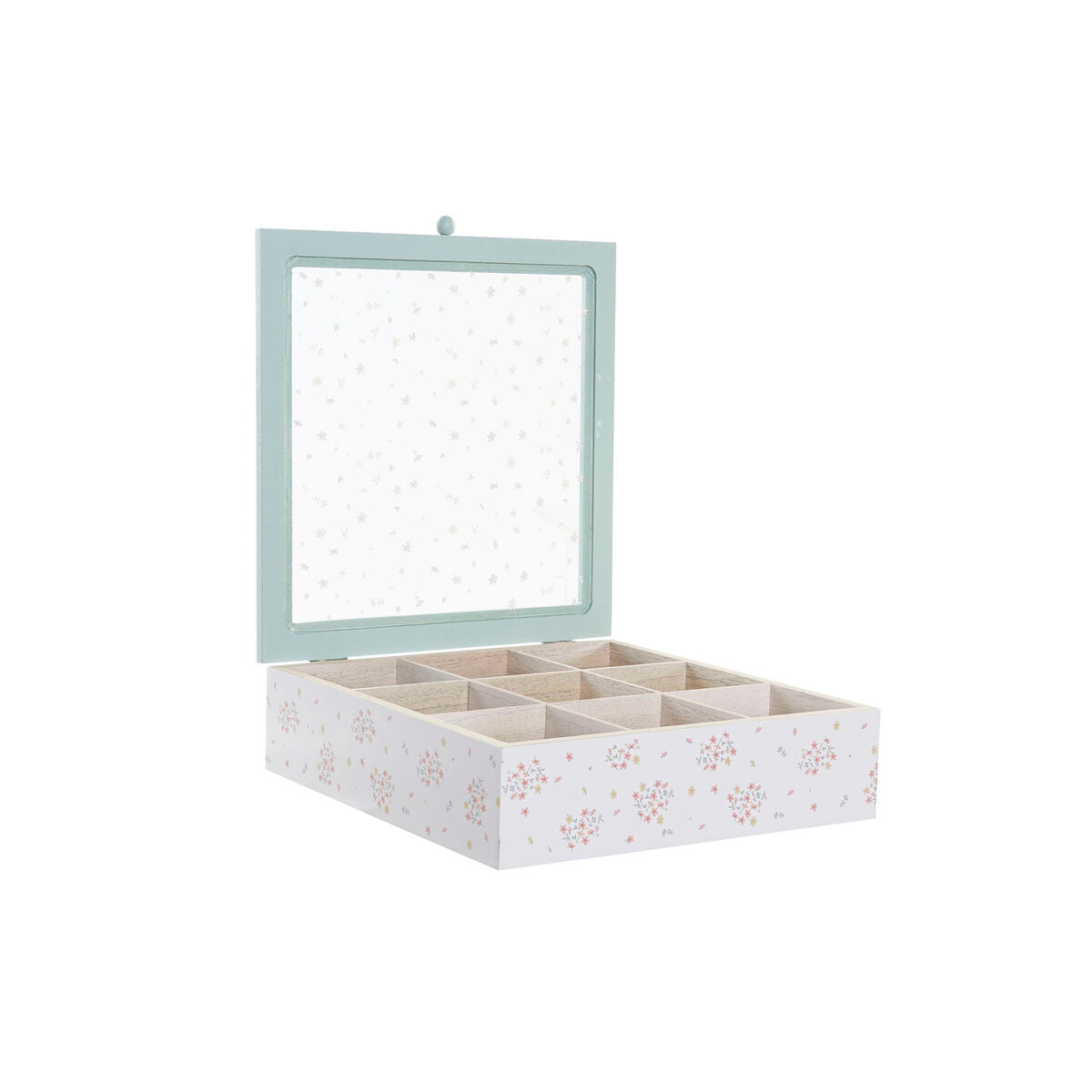 Box for Infusions DKD Home Decor Geel Rood Groen Metaal Kristal Hout MDF 3 Onderdelen 24 x 24 x 7 cm