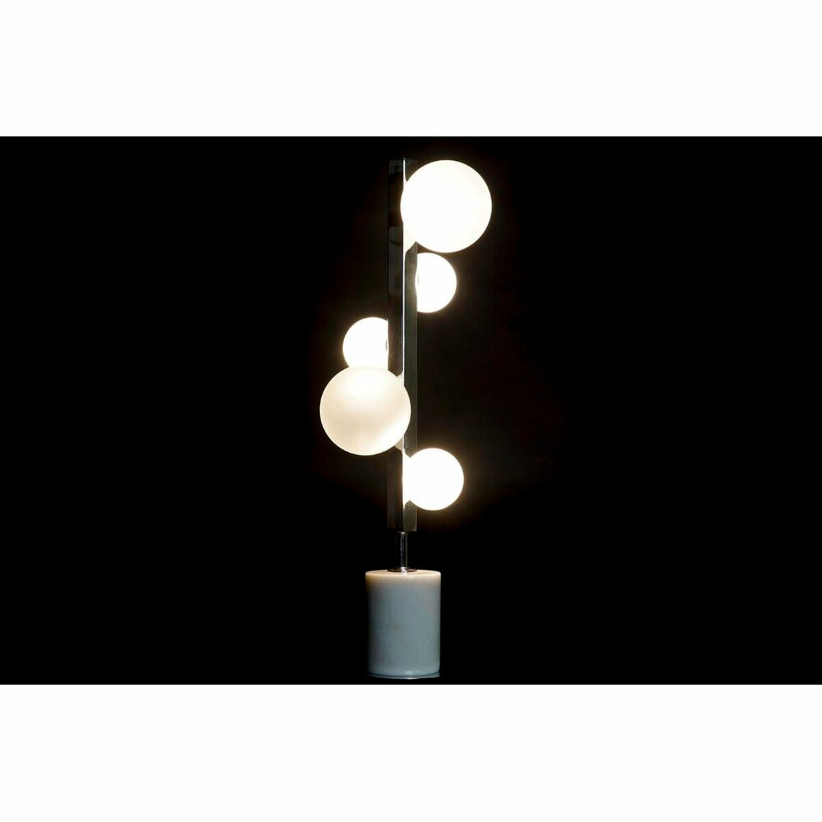 Bureaulamp DKD Home Decor 15 x 15 x 68 cm Kristal Zilverkleurig Wit Marmer 220 V