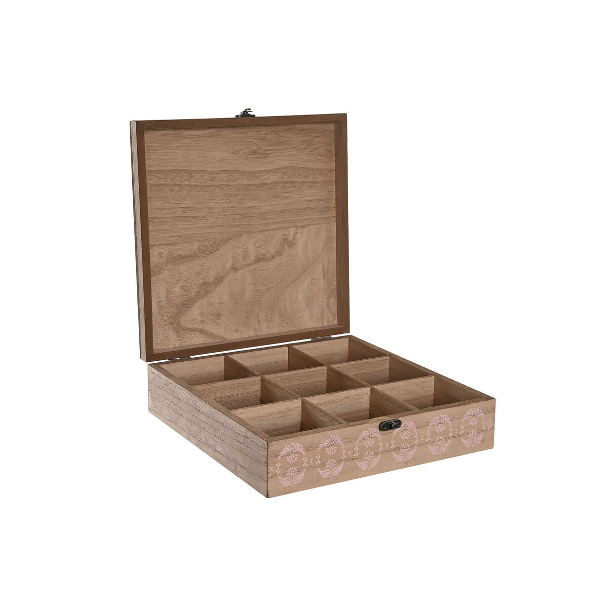 Box for Infusions DKD Home Decor Kristal Roze Metaal Wit 24 x 24 x 7 cm 3 Onderdelen Hout MDF