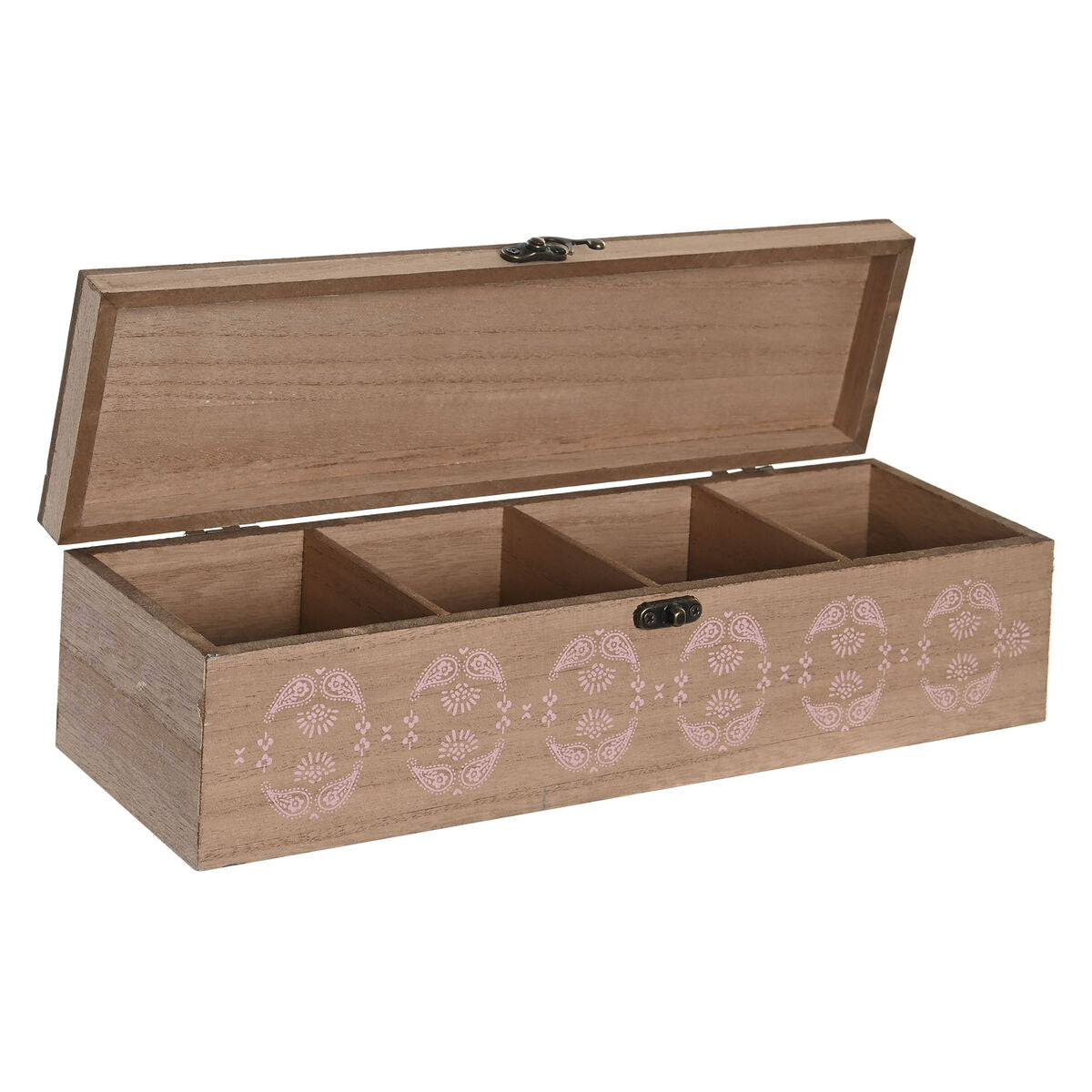 Box for Infusions DKD Home Decor 30 x 9 x 8 cm Kristal Roze Wit 3 Onderdelen Hout MDF