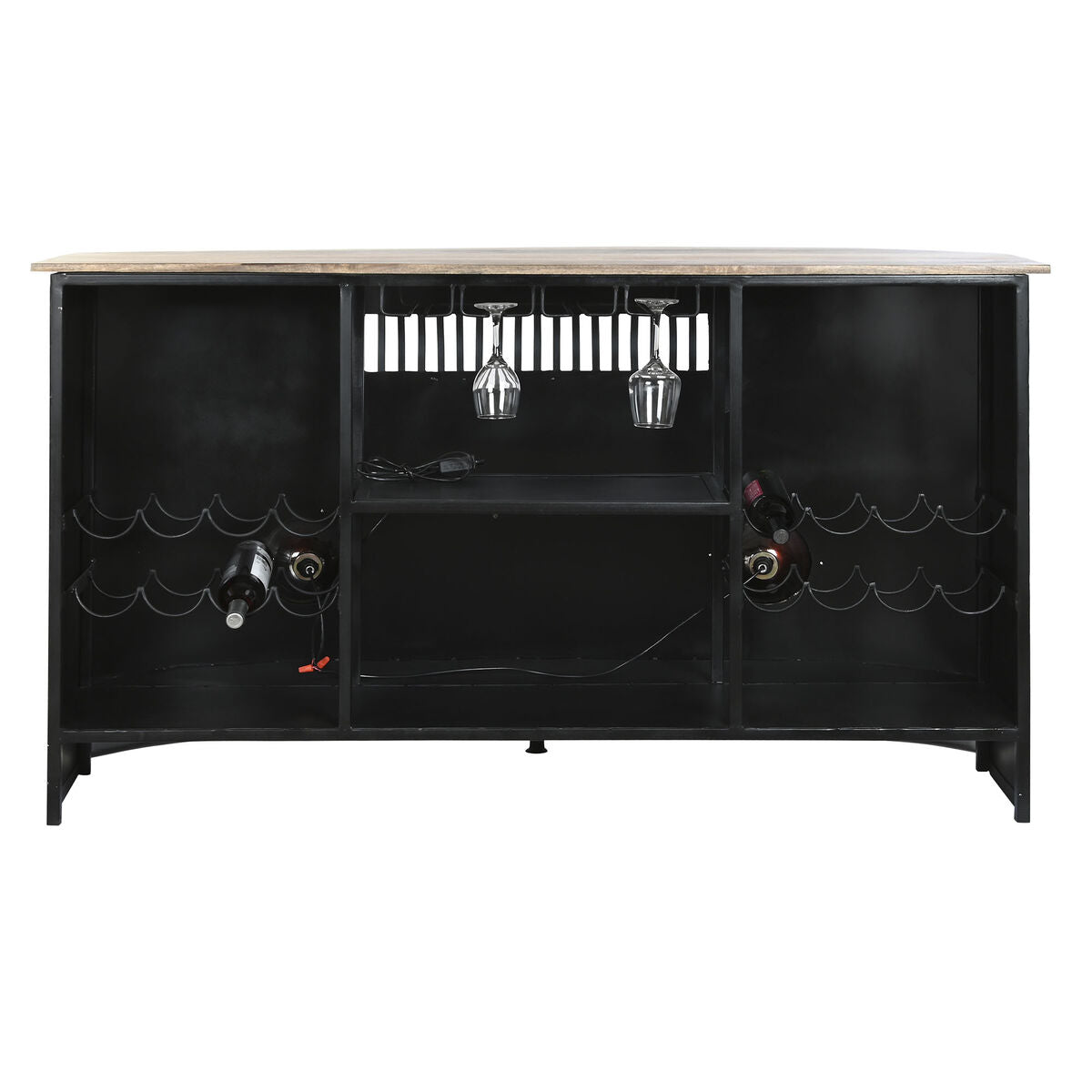 Gemakkelijk verplaatsbare meubels DKD Home Decor BAR Wit Bruin Zwart Aluminium Ijzer Mangohout 157 x 52 x 90 cm