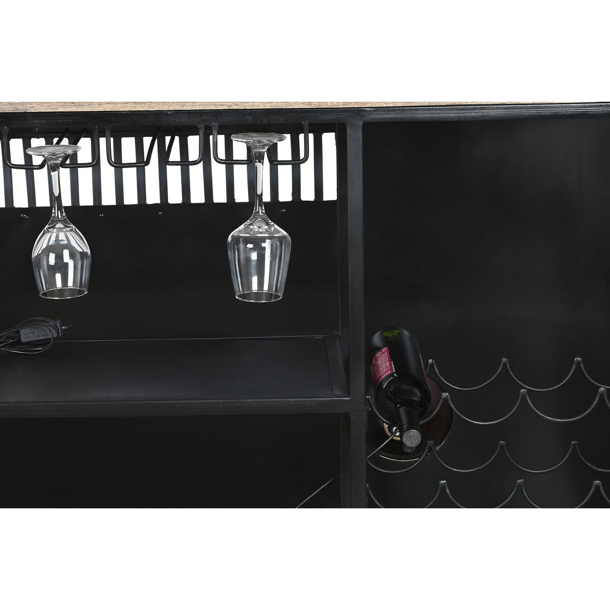 Gemakkelijk verplaatsbare meubels DKD Home Decor BAR Wit Bruin Zwart Aluminium Ijzer Mangohout 157 x 52 x 90 cm