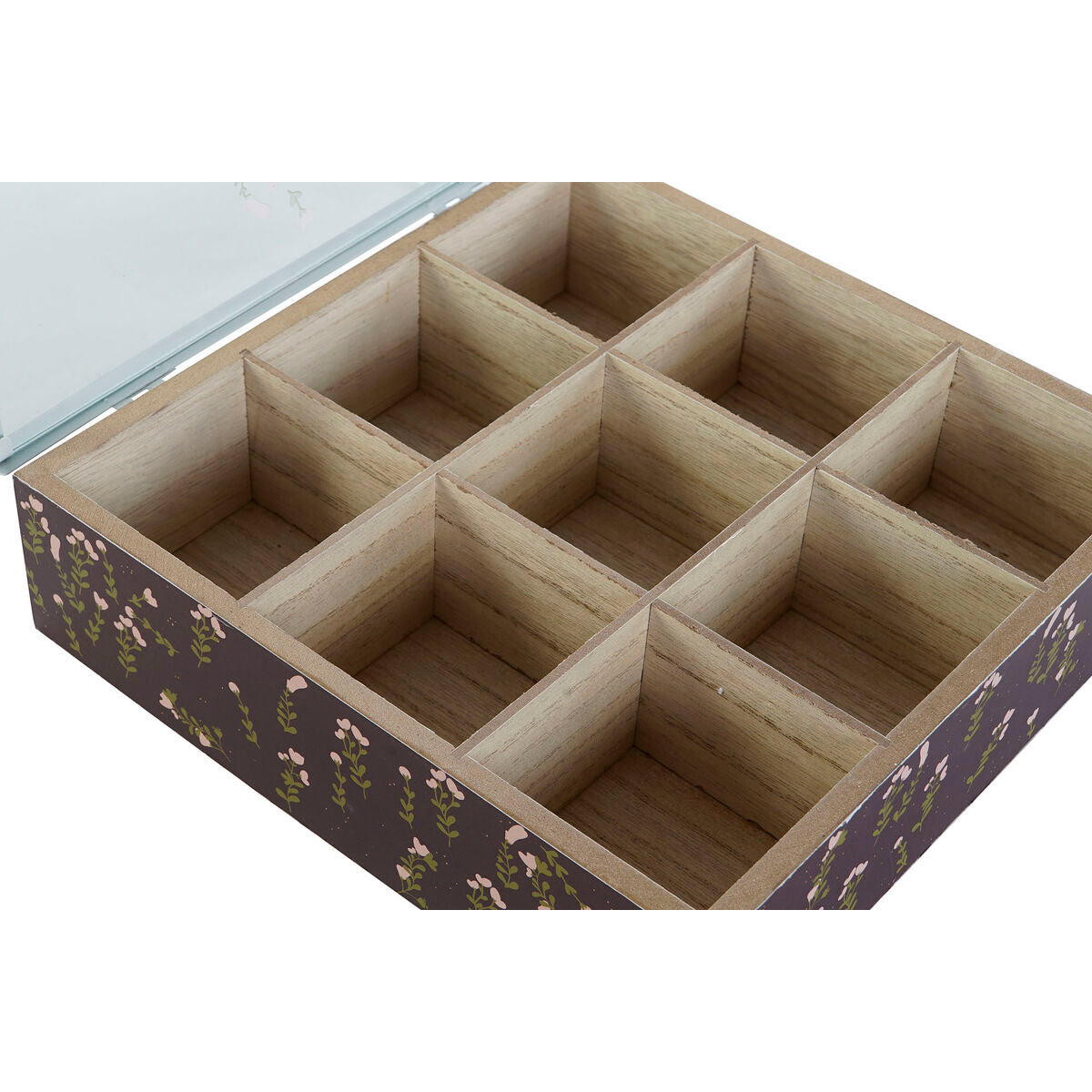Box for Infusions DKD Home Decor Groen Mosterd Donkerbruin Metaal Kristal Hout MDF (4 Stuks)