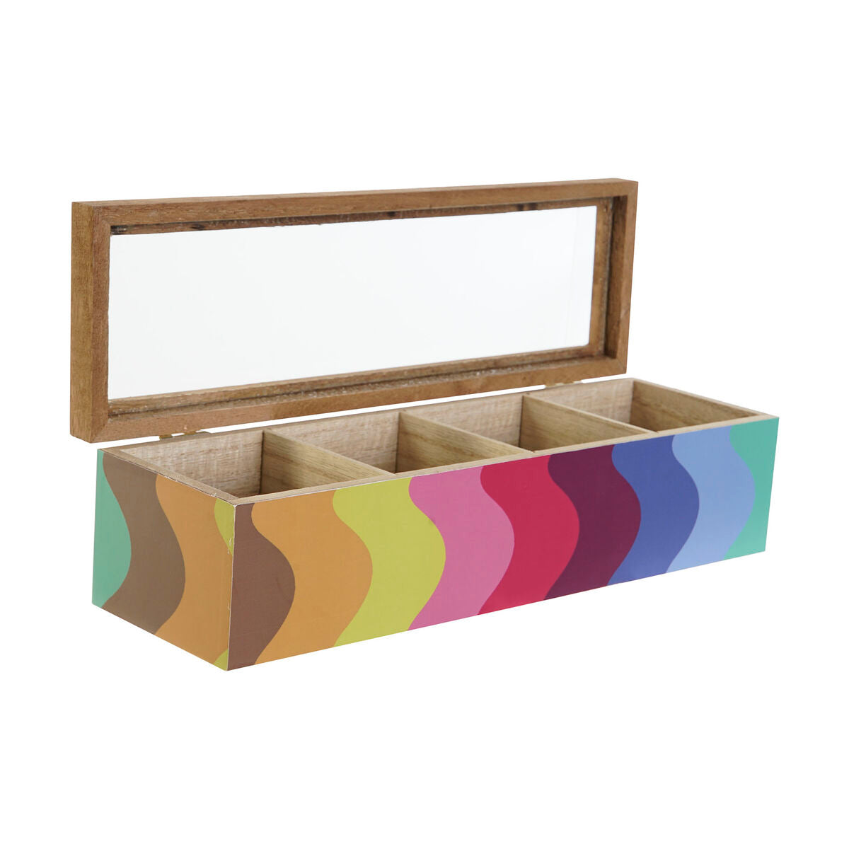 Box for Infusions DKD Home Decor Wit Multicolour Hout MDF (4 Stuks)