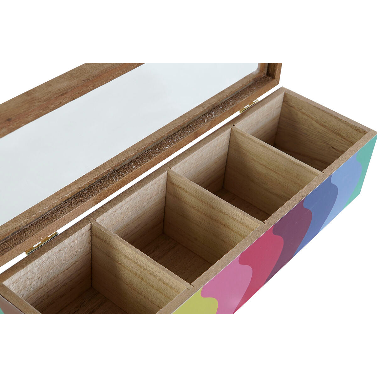 Box for Infusions DKD Home Decor Wit Multicolour Hout MDF (4 Stuks)