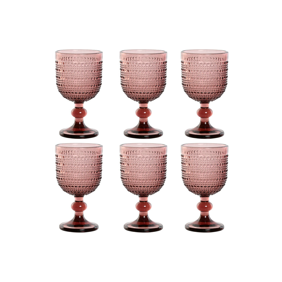 Set van bekers Home ESPRIT Roze Kristal 240 ml (6 Stuks)