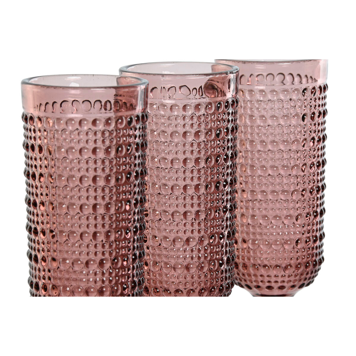Set van bekers Home ESPRIT Roze Kristal 150 ml (6 Stuks)