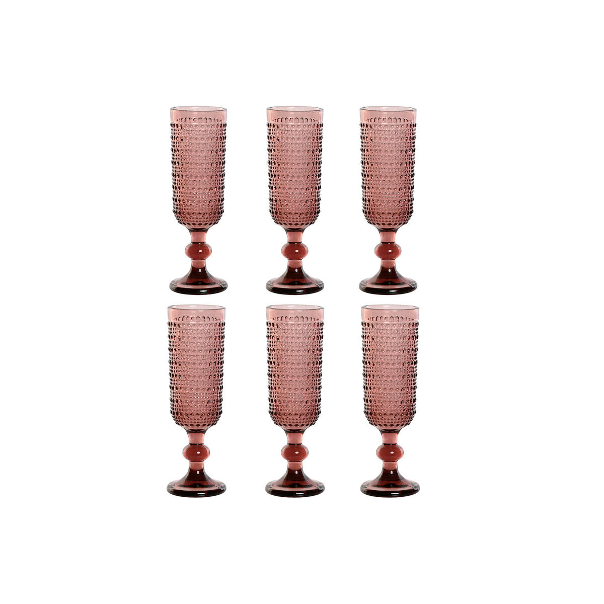 Set van bekers Home ESPRIT Roze Kristal 150 ml (6 Stuks)