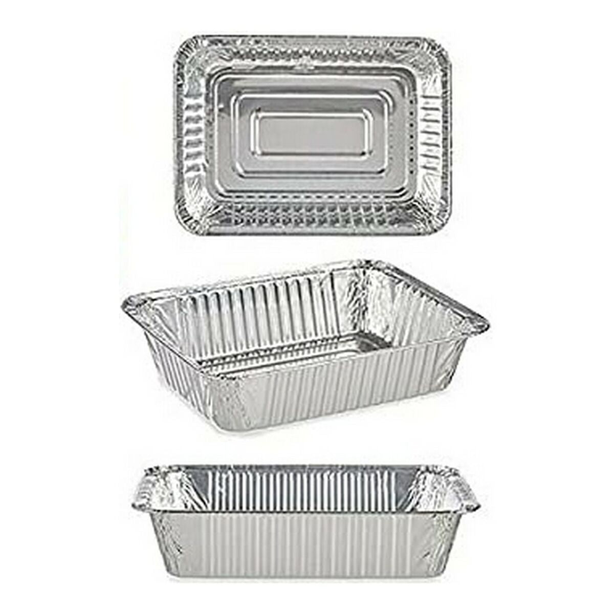 Set van trays Aluminium Zilverkleurig (15,6 x 5 x 22 cm)