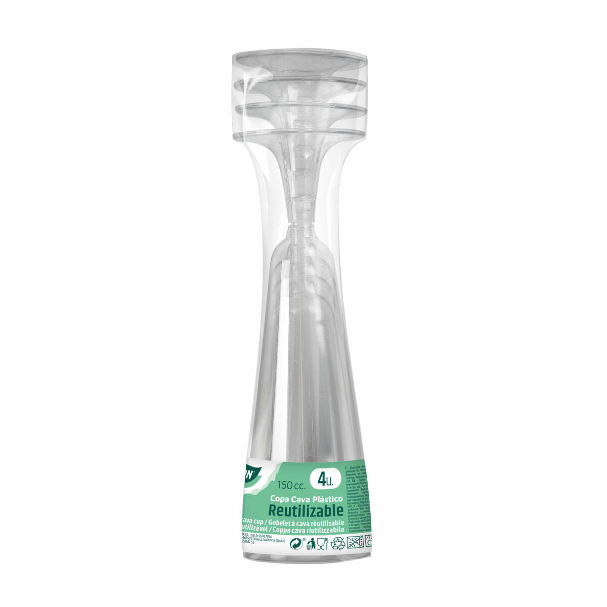Herbruikbare cavaglazen Algon Transparant 24 Stuks 150 ml (4 Onderdelen)