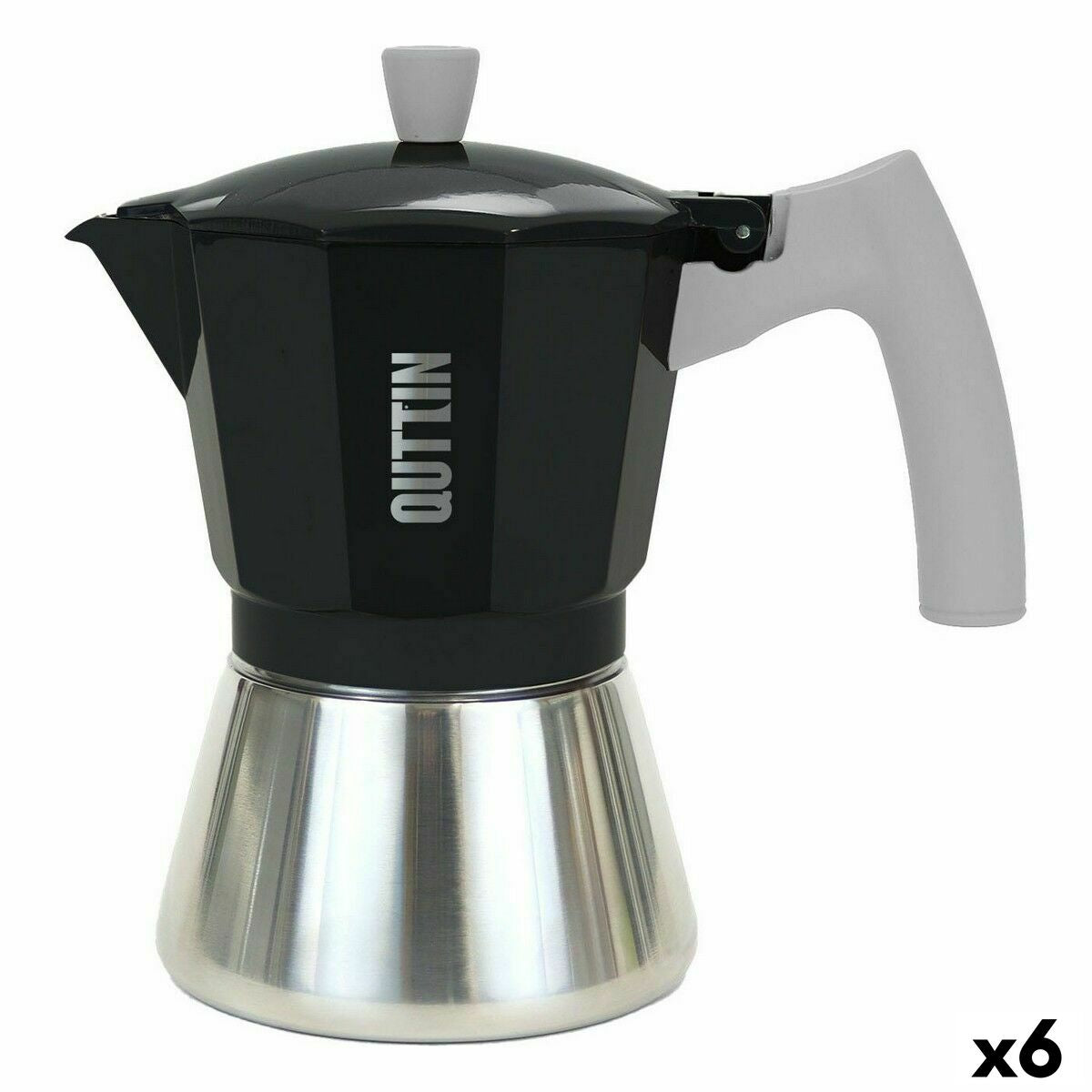 Italiaanse Koffiepot Quttin 9 Kopjes Aluminium Staal 450 ml (6 Stuks)