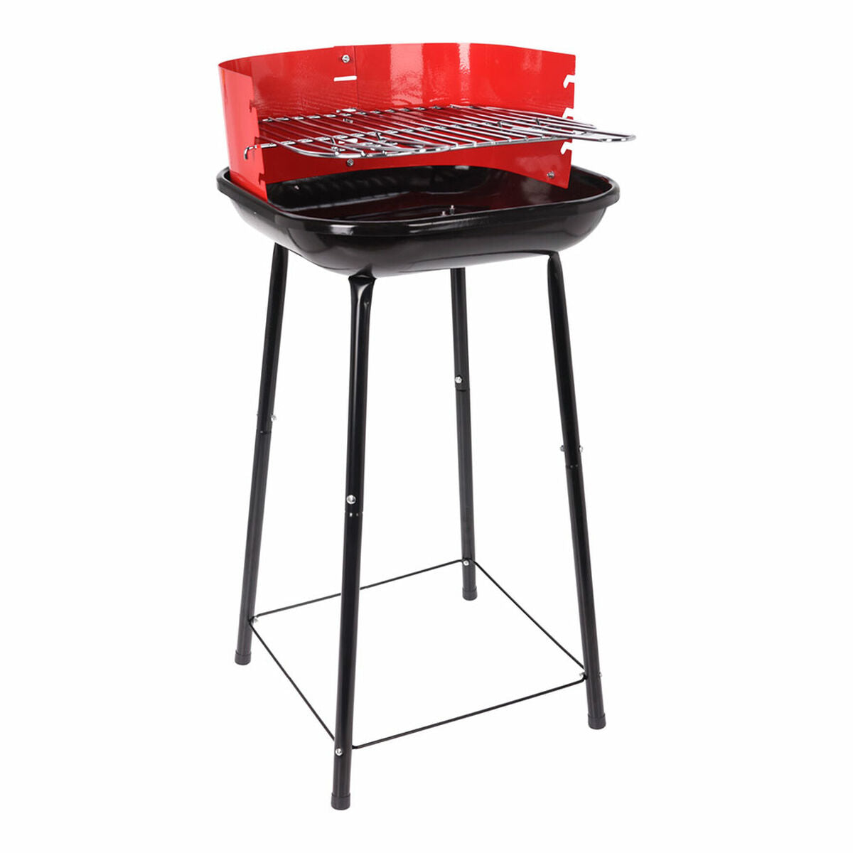 Houtskoolbarbecue met Poten Grill 41 x 41 x 74 cm Rood/Zwart