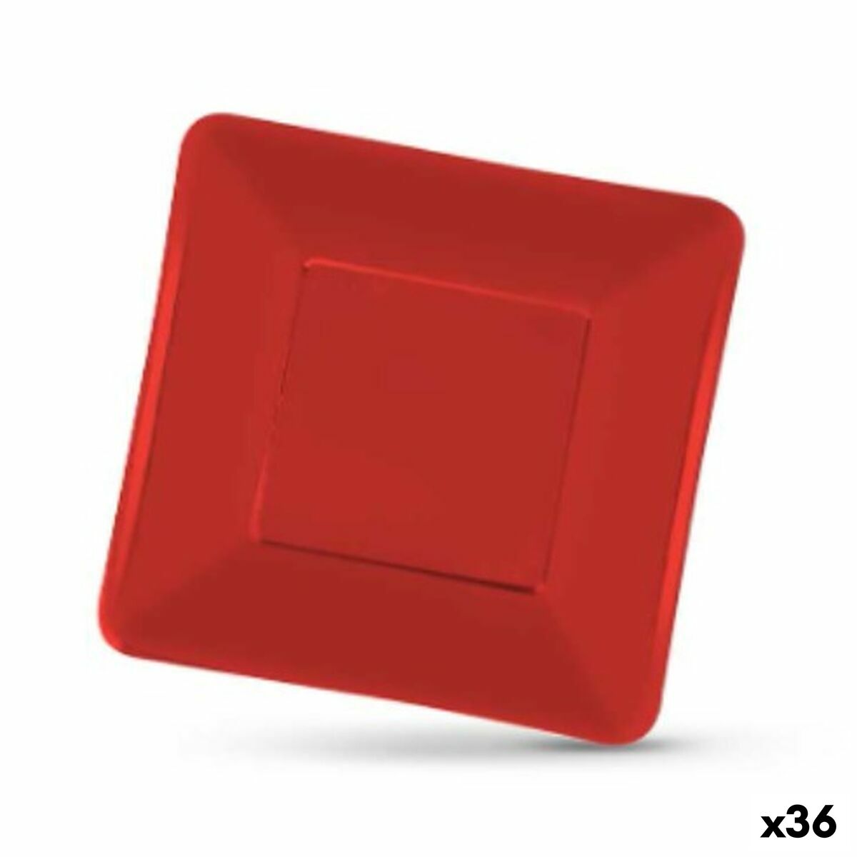 Bordenset Algon Wegwerp Karton Vierkant Rood 19 x 19 x 1 cm (36 Stuks)