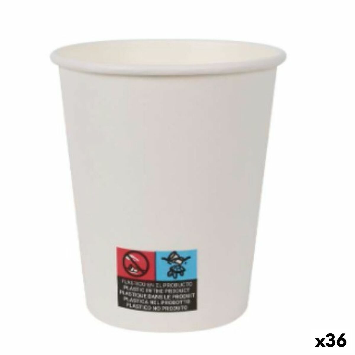 Glazenset Algon Karton Wegwerp Wit 250 ml 36 Stuks (15 Onderdelen)