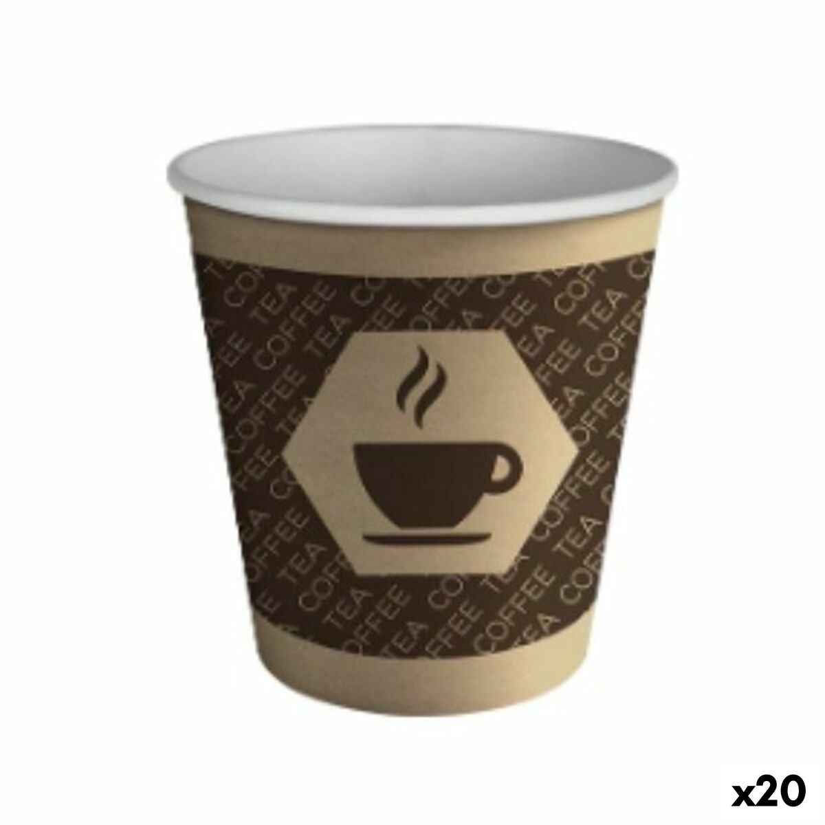 Glazenset Algon Karton Wegwerp Koffie 20 Stuks (100 Onderdelen)