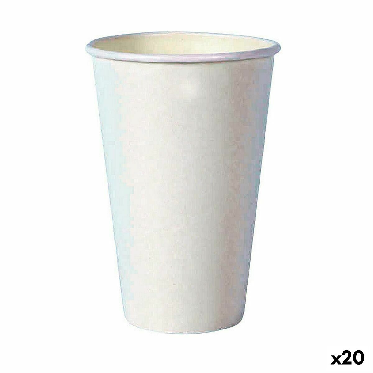Glazenset Algon Wegwerp Karton Wit 35 Onderdelen 350 ml (20 Stuks)