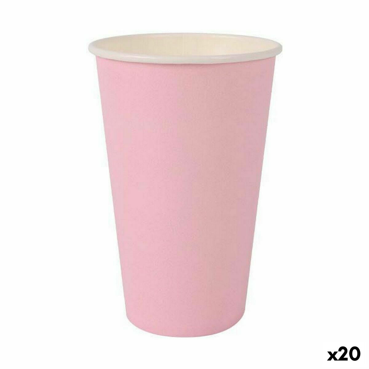 Glazenset Algon Wegwerp Karton Roze 10 Onderdelen 330 ml (20 Stuks)