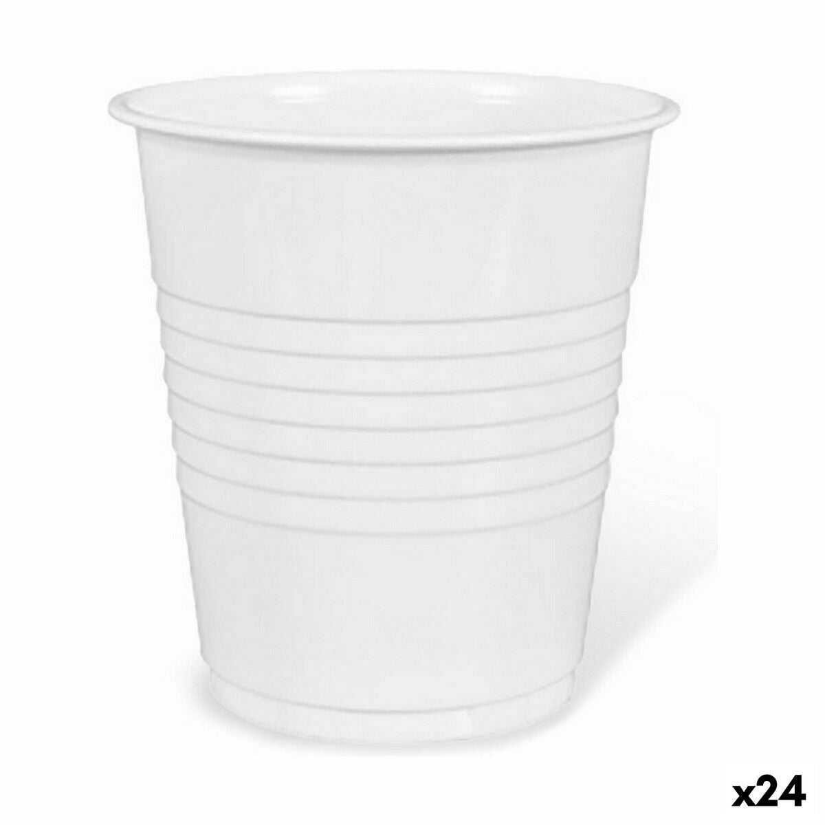 Set van herbruikbare glazen Algon Koffie Wit Plastic 25 Onderdelen 100 ml (24 Stuks)