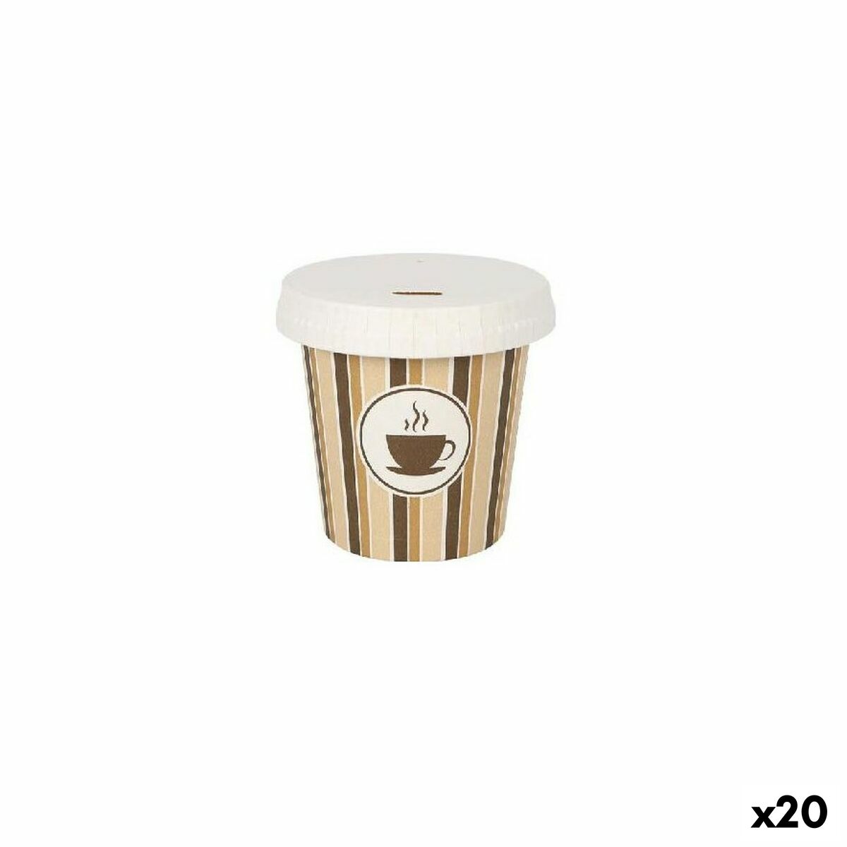 Glazenset Algon Met deksel Wegwerp Koffie Karton 10 Onderdelen 120 ml (20 Stuks)