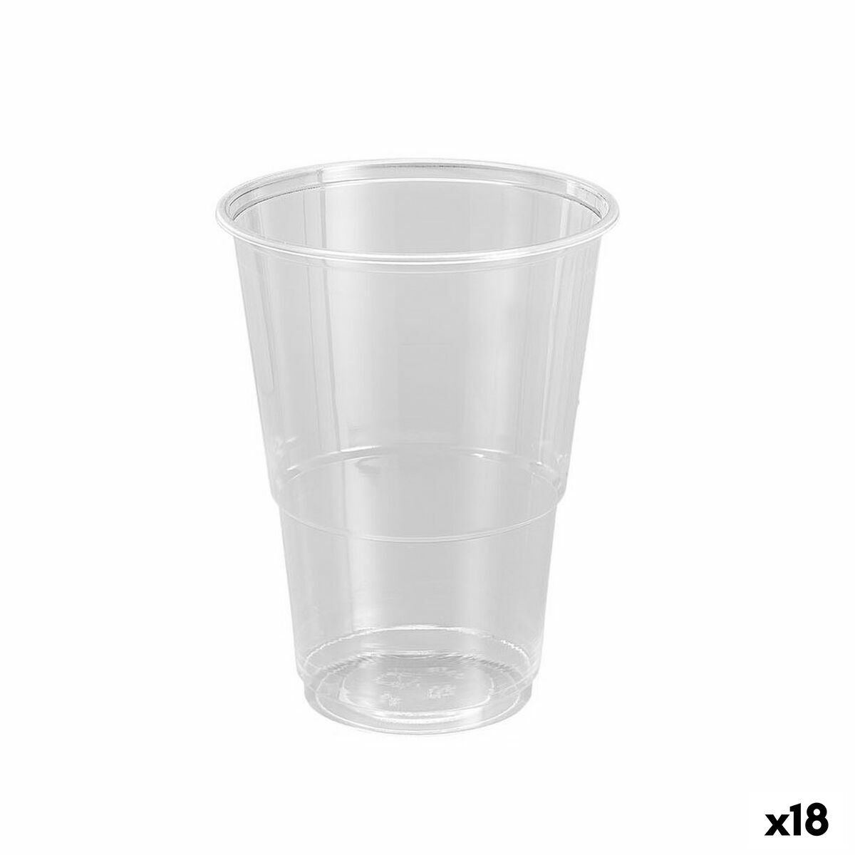 Set van herbruikbare glazen Algon Plastic Transparant 12 Onderdelen 500 ml (18 Stuks)