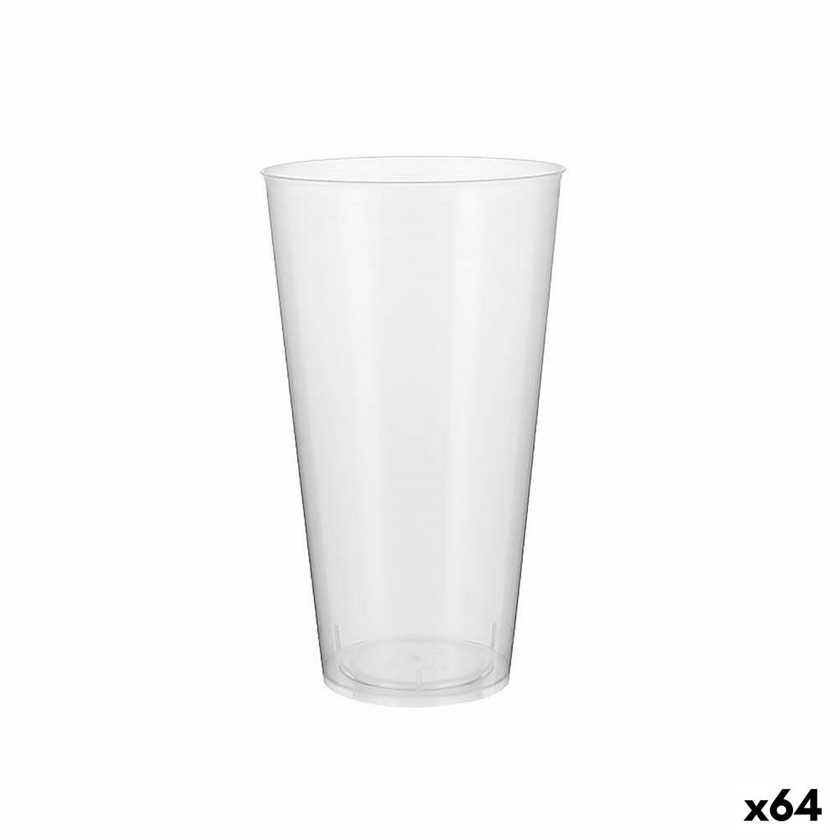 Set van herbruikbare glazen Algon Plastic Transparant 4 Onderdelen 450 ml (64 Stuks)