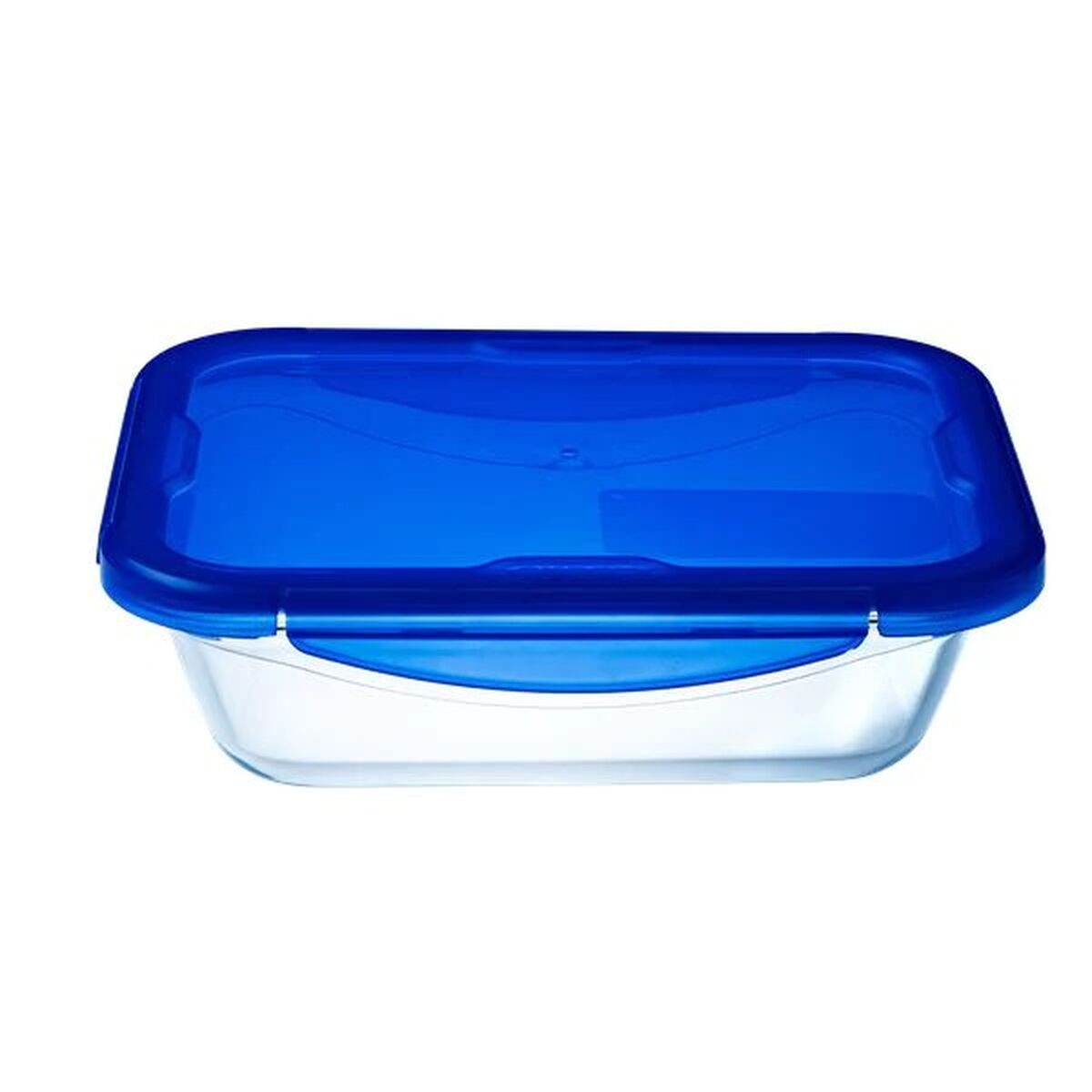 Hermetische Lunchtrommel Pyrex Cook&go 30 x 23 cm 3,3 L Rechthoekig Blauw Glas (4 Stuks)