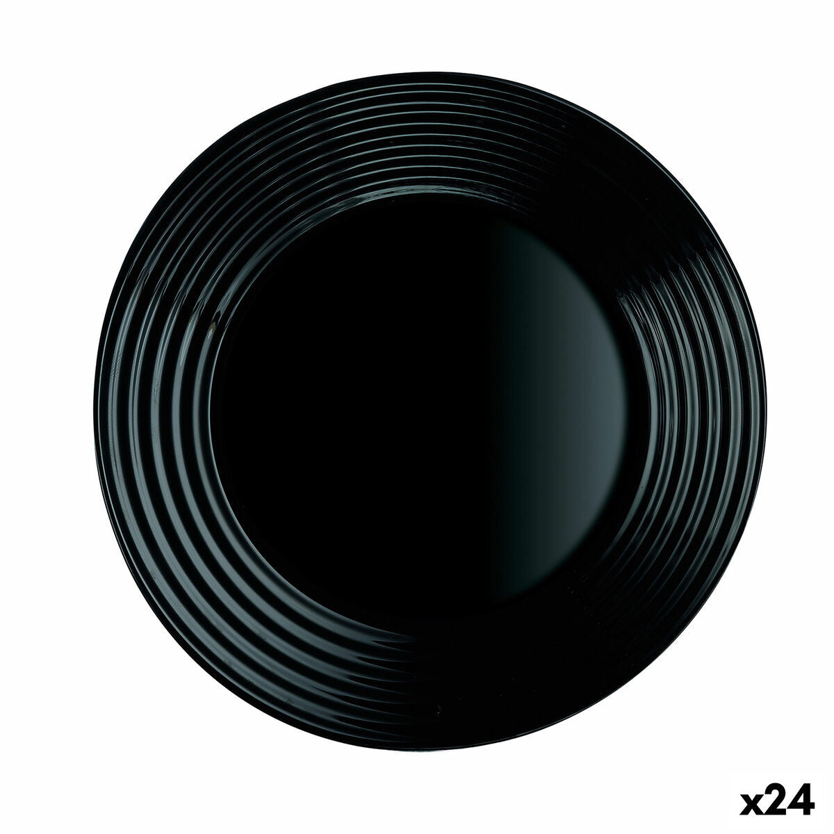 Dessertbord Luminarc Harena Negro Zwart Glas 19 cm (24 Stuks)