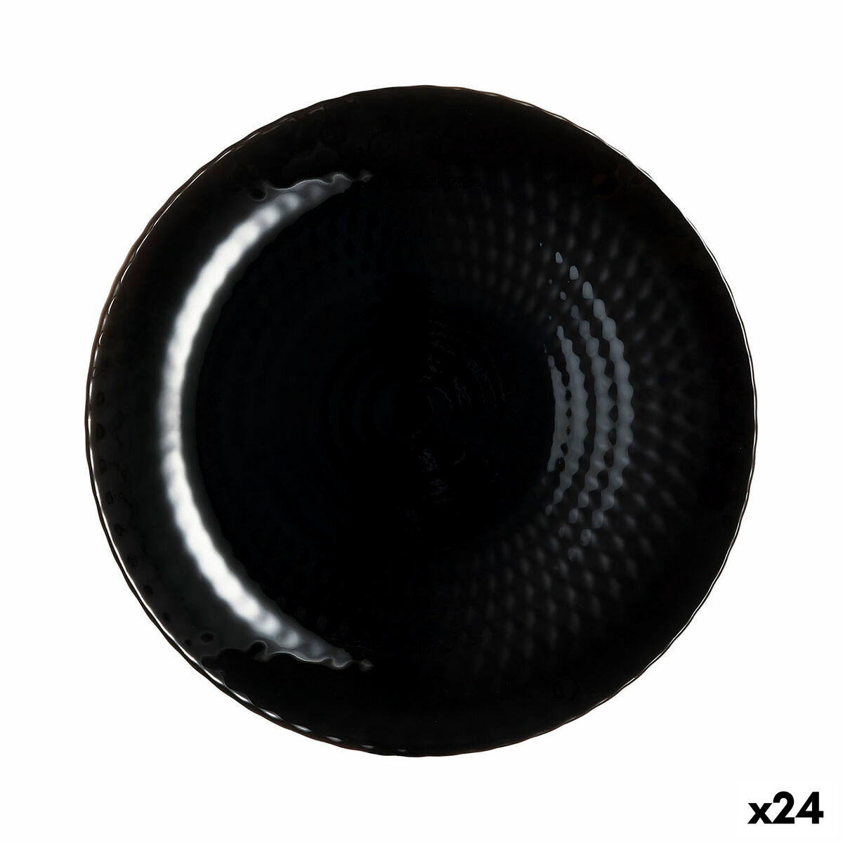 Dessertbord Luminarc Pampille Noir Zwart Glas 19 cm (24 Stuks)