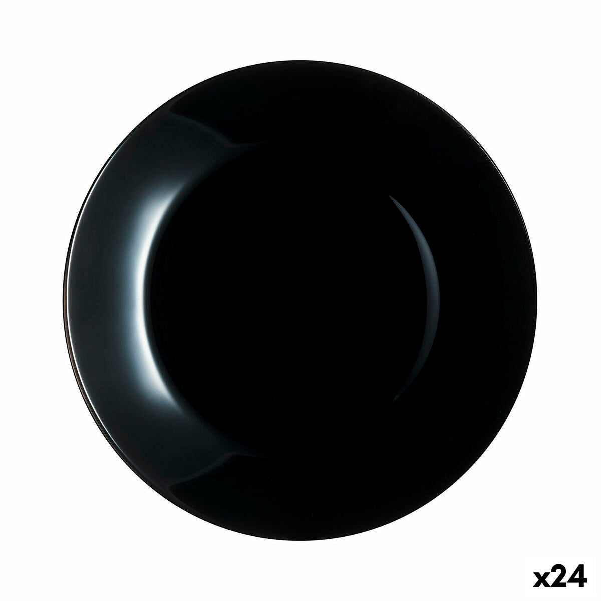 Eetbord Luminarc Zelie Zwart Glas 25 cm (24 Stuks)