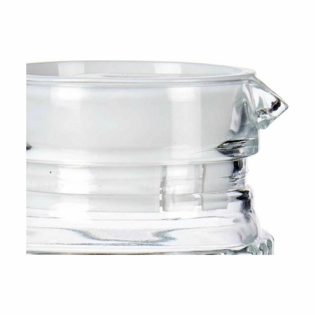 Kruik Strepen Transparant Wit Plastic Glas 1 L