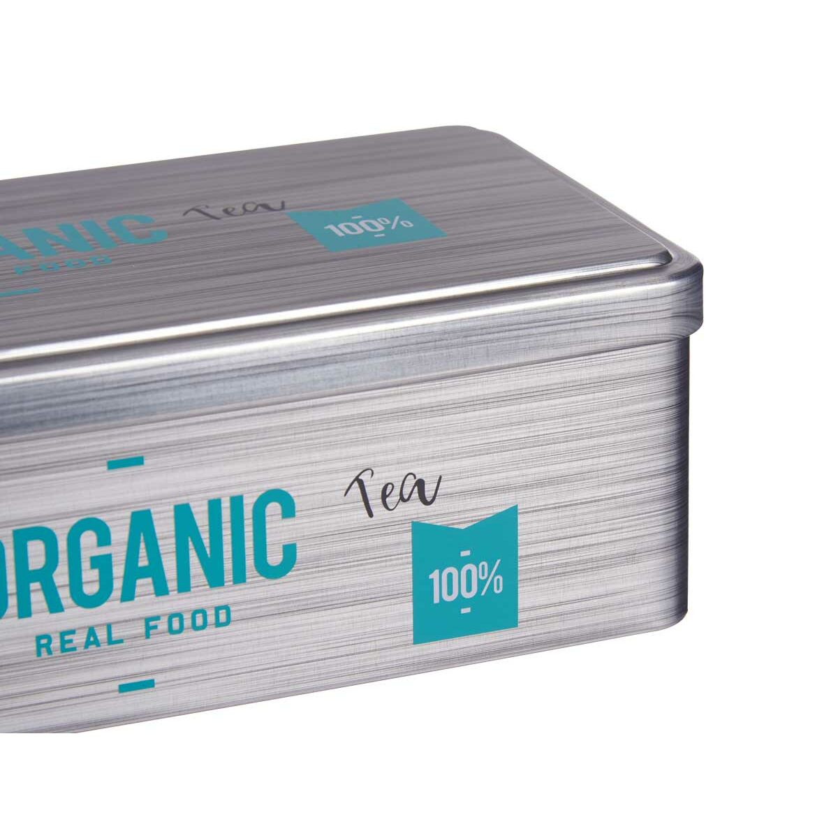 Box for Infusions Organic Tea Grijs Blik (11 x 7,1 x 18 cm) (24 Stuks)