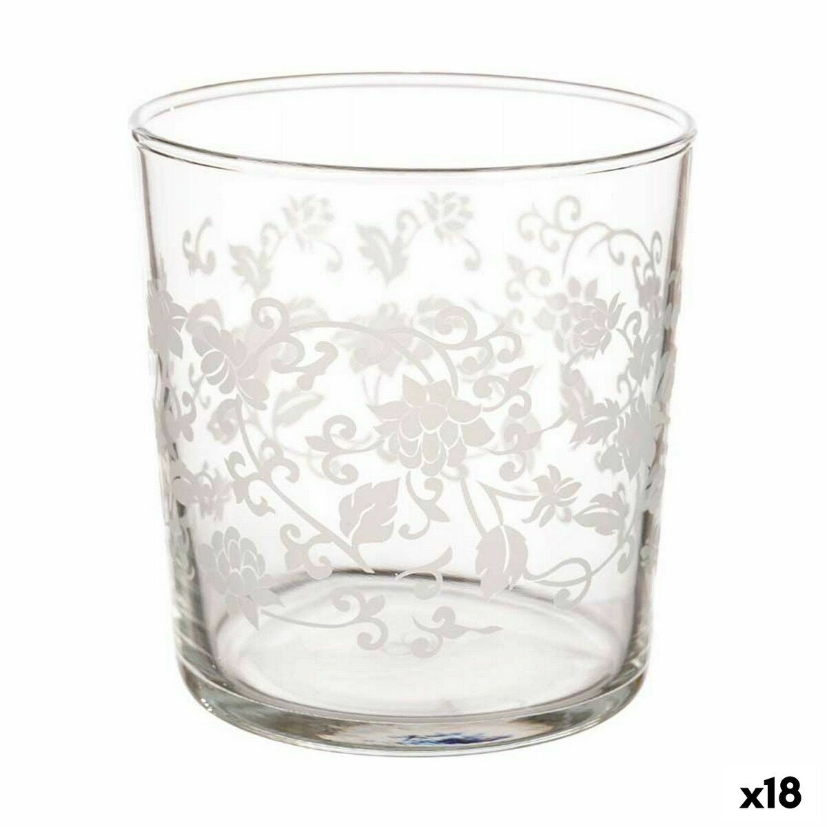 Bierglas Blad van een plant Transparant Wit Glas (380 ml) (18 Stuks)