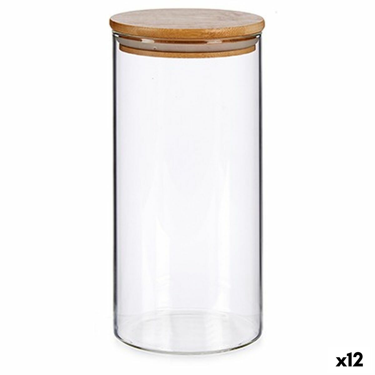 Tin Bruin Transparant Bamboe Borosilicaatglas 1,4 L 10,3 x 21 x 10,3 cm (12 Stuks)