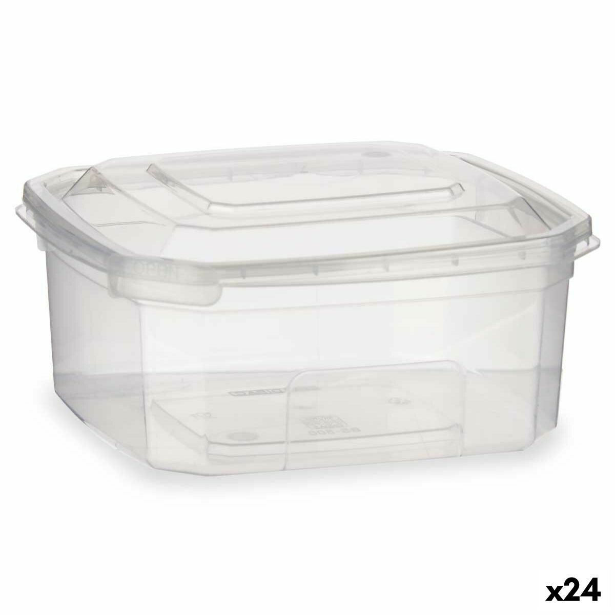 Rechthoekige lunchbox met deksel Transparant Polypropyleen 500 ml 12,3 x 6 x 13 cm (24 Stuks)
