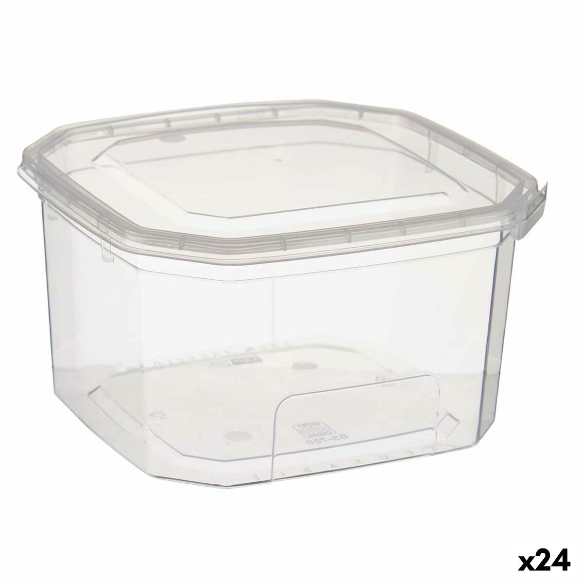 Rechthoekige lunchbox met deksel Transparant Polypropyleen 750 ml 12,8 x 7,5 x 13,5 cm (24 Stuks)